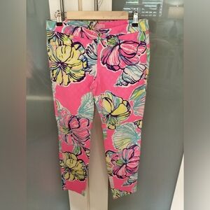 EUC Lilly Pulitzer kelly skinny pants Kir Royal Pink swept by the Tides